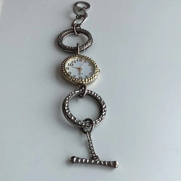 Quartz Chain Link, Toggle Closure Watch 8.5" - Picture 2 of 6